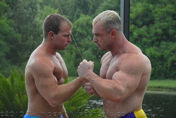 Slash Conan flex pose biceps arms chest pecs