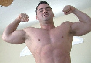Batar Dominic bodybuilder double bicep flex pecs chest