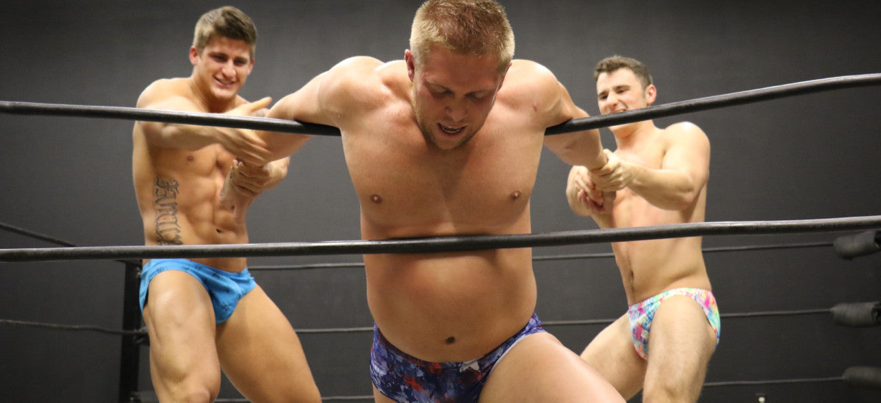 Eagle and Bolt in the ropes with Bucky pec stretch