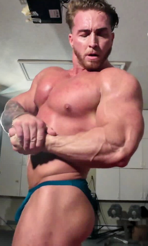 Side chest bodybuilding pose