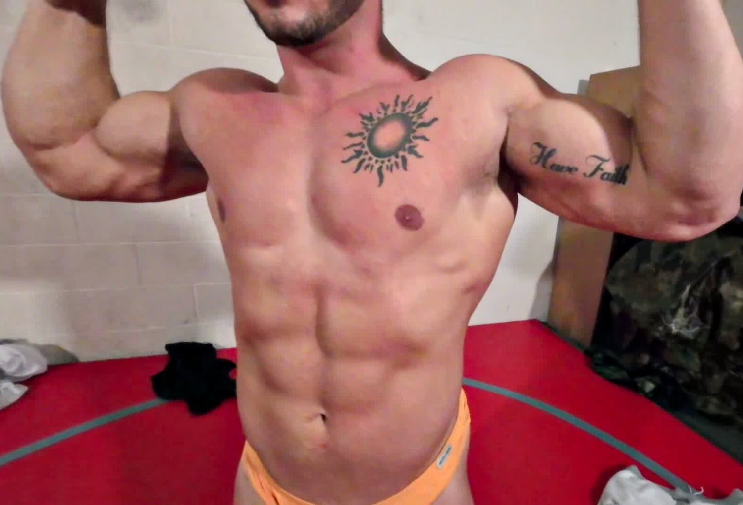 Double bicep flex Johnny bronco