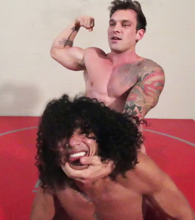 Camel clutch flexing bicep