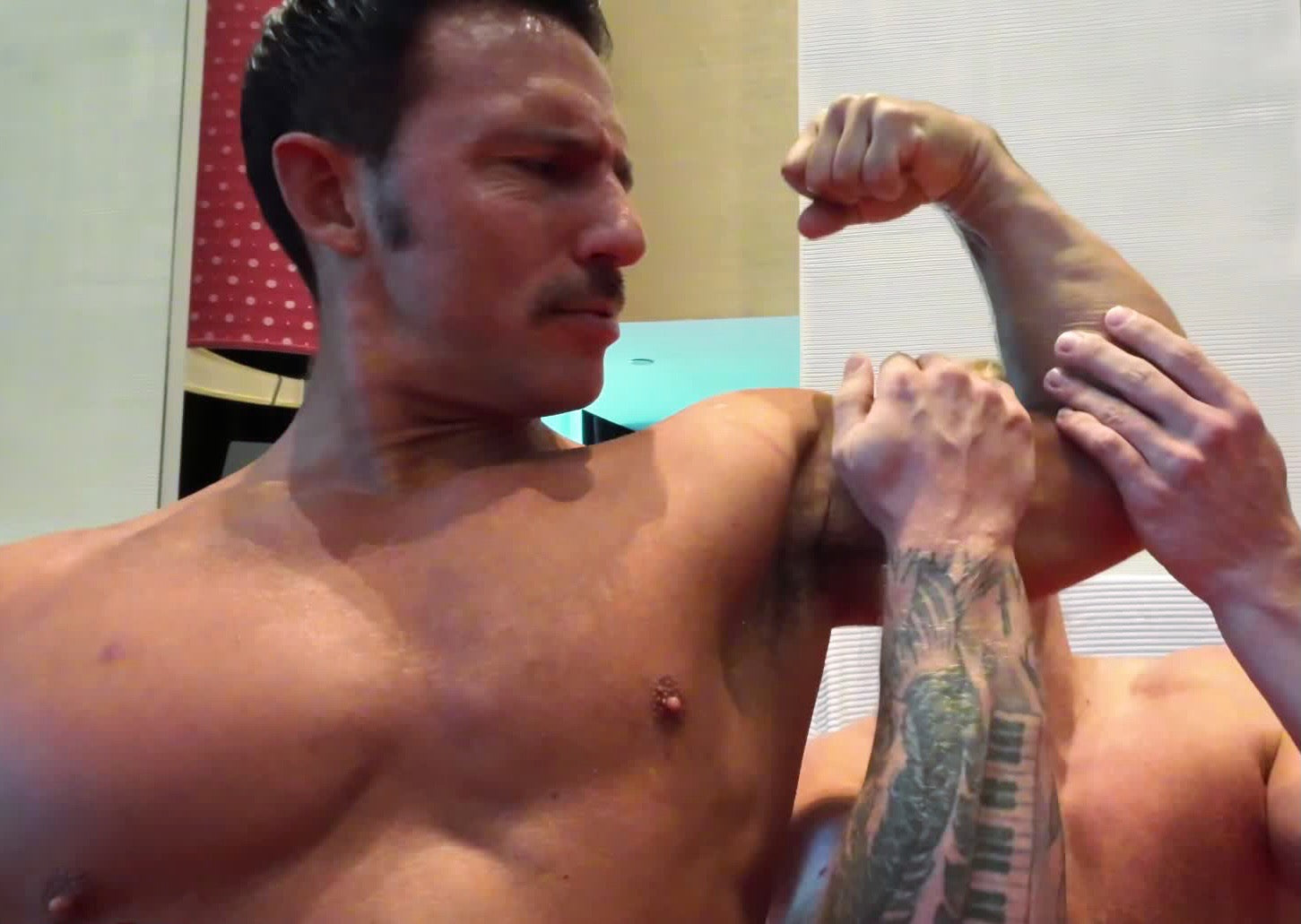 flexing bicep muscle worship