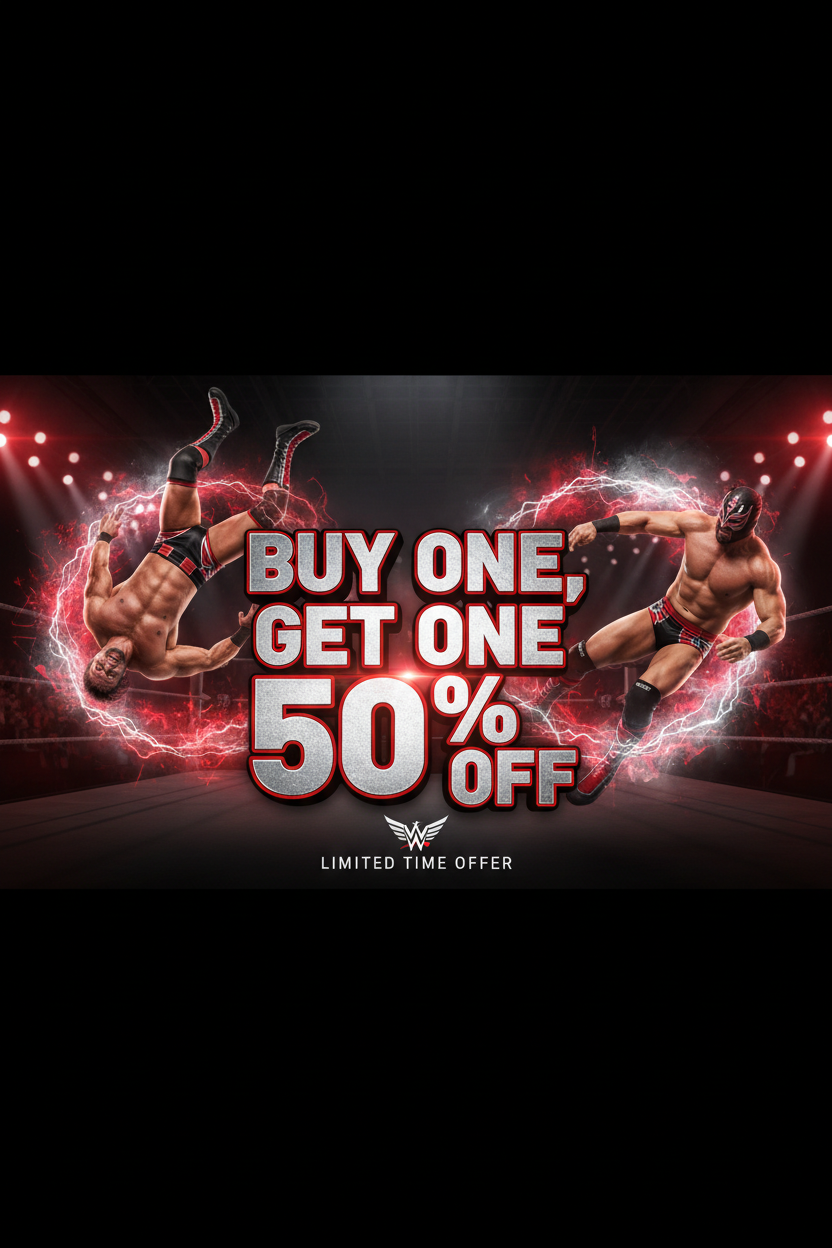 Buy One Get One 50% Off Wrestling Banner Portrait