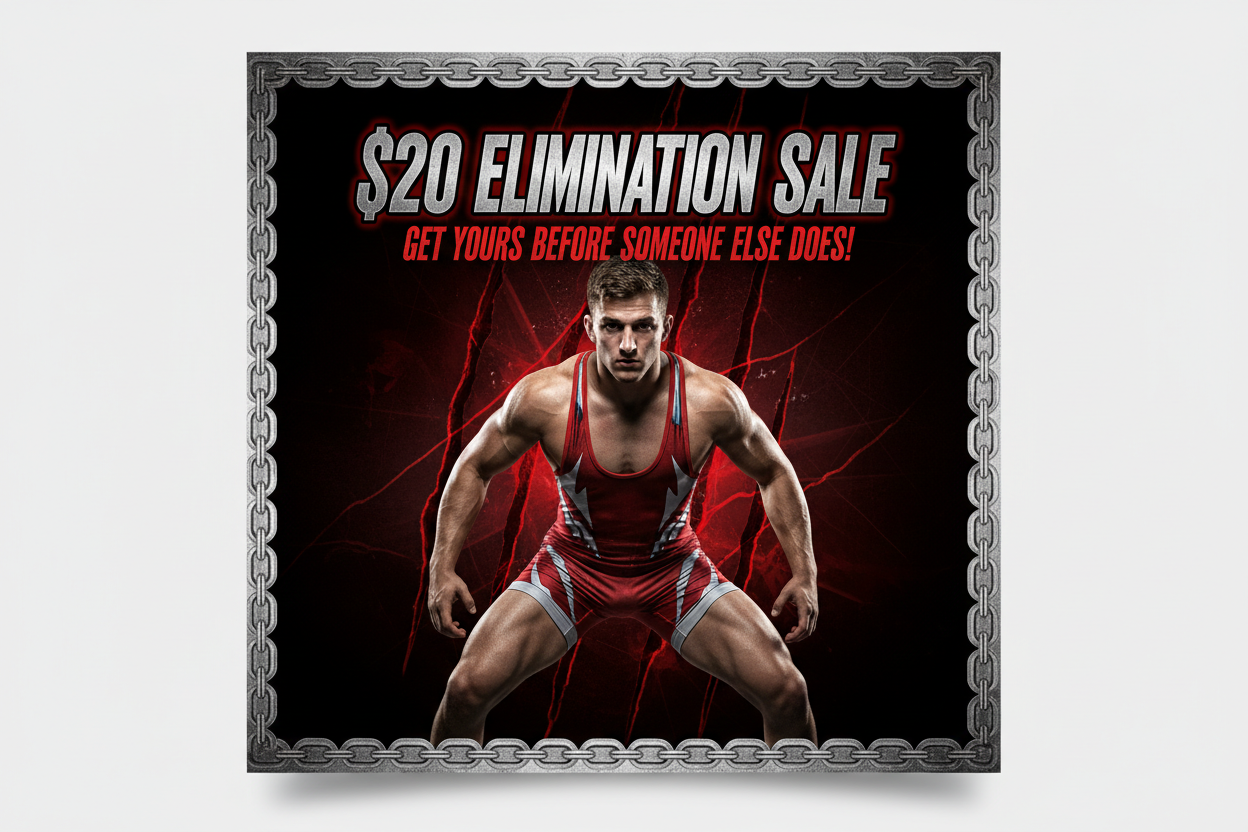 Elimination Sale Wrestling Sign