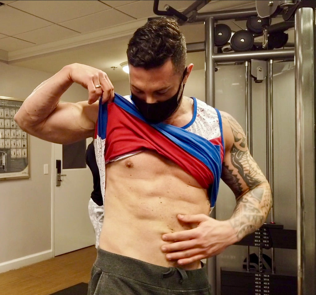 Fernando showing off his abs