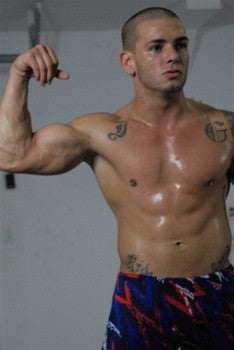 Angel bicep flex abs pecs chest arms