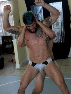 Big sexy Adrian Full Nelson submission hold chest pecs abs 