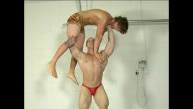 kyle stevens big sexy lift and carry gorilla press hold slam thunders arena wrestling