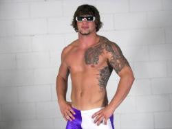 big sexy flex pose chest pecs abs arms thunders arena sunglasses 