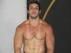 ricky brick flex pose chest pecs abs arms muscle worship