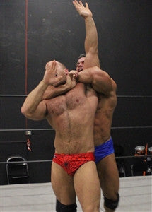 Brian Cage half nelson and choke Dirty Daddy pecs abs