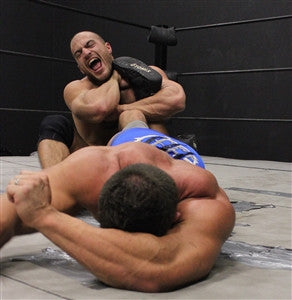 Dirty Daddy ankle lock on Brian Cage big arm tricep forearm