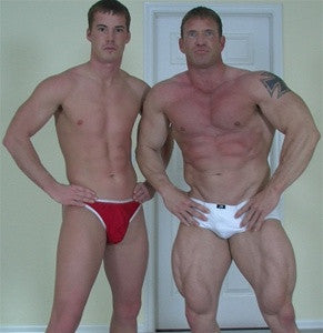 Flexing muscle worship abs Cameron Matthews Troy Steel XFrame