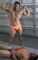 Python Sly double bicep flex pecs chest abs arms