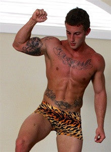 Archer flex pose chest pecs abs biceps muscle worship 