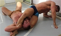 Dominic Kratos headscissors submission hold submit torture thighs 