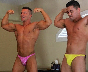 Braden Charron Batar double bicep flex abs chest pecs arms