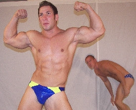 Joey Meatball Sebastian double bicep flex abs chest pecs