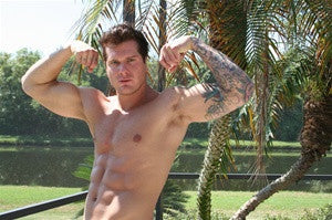 Big Sexy Dallas  double bicep flex pecs chest abs