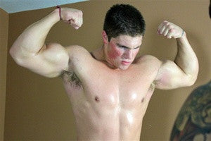 Dominic Zman double bicep flex arms pecs chest