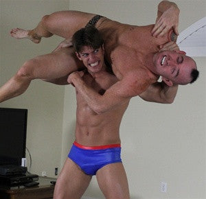 Zman lifts Lex up for an amazing torture rack submission in Thunders Arena