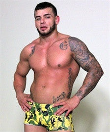 Python flex pose flexing chest pecs abs arms 