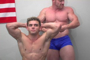 Angel submits to Devin submission big pecs arms biceps