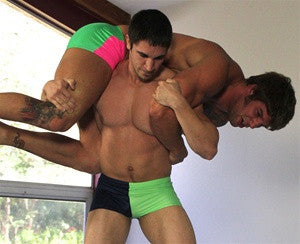 Python firemans carry Big Sexy big pecs abs