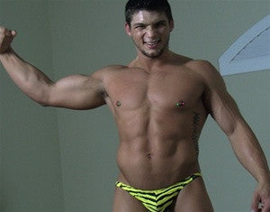 BamBam bicep flex big pecs great abs bodybuilder