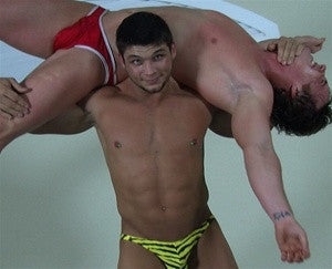 BamBam firemans carry Cameron Mathews nice abs pecs arms