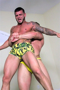 Dominic angel bodybuilder lift and carry bearhug submission hold 