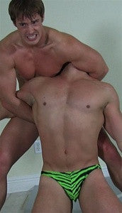 Cameron Mathews headlock Rocky Brick arm lock pecs arms abs