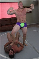 Bear Big Sexy victory pose abs double bicep flex pecs