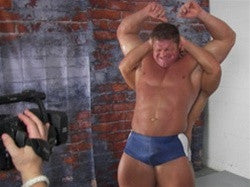 Johnny Bravo Powerman full nelson submission hold submit bodybuilders Thunders Arena