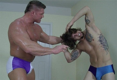 Johnny Bravo dominates Big Sexy humiliate beatdown bodybuilder arms