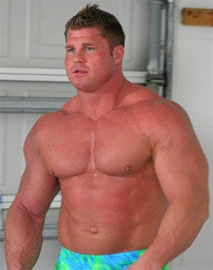 johnny bravo bodybuilder flex pose chest pecs abs arms 