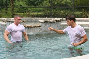 Rambo and Zman in the pool at Thunders Arena