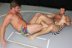 Billy The Kid submitting Frey in a figure four leg lock at Thunders Arena