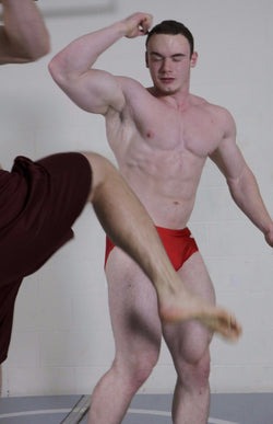 Tak Travis flex pose flexing muscle worship