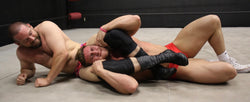 Joey King puts Cason in a head scissors at Thunders Arena Wrestling 