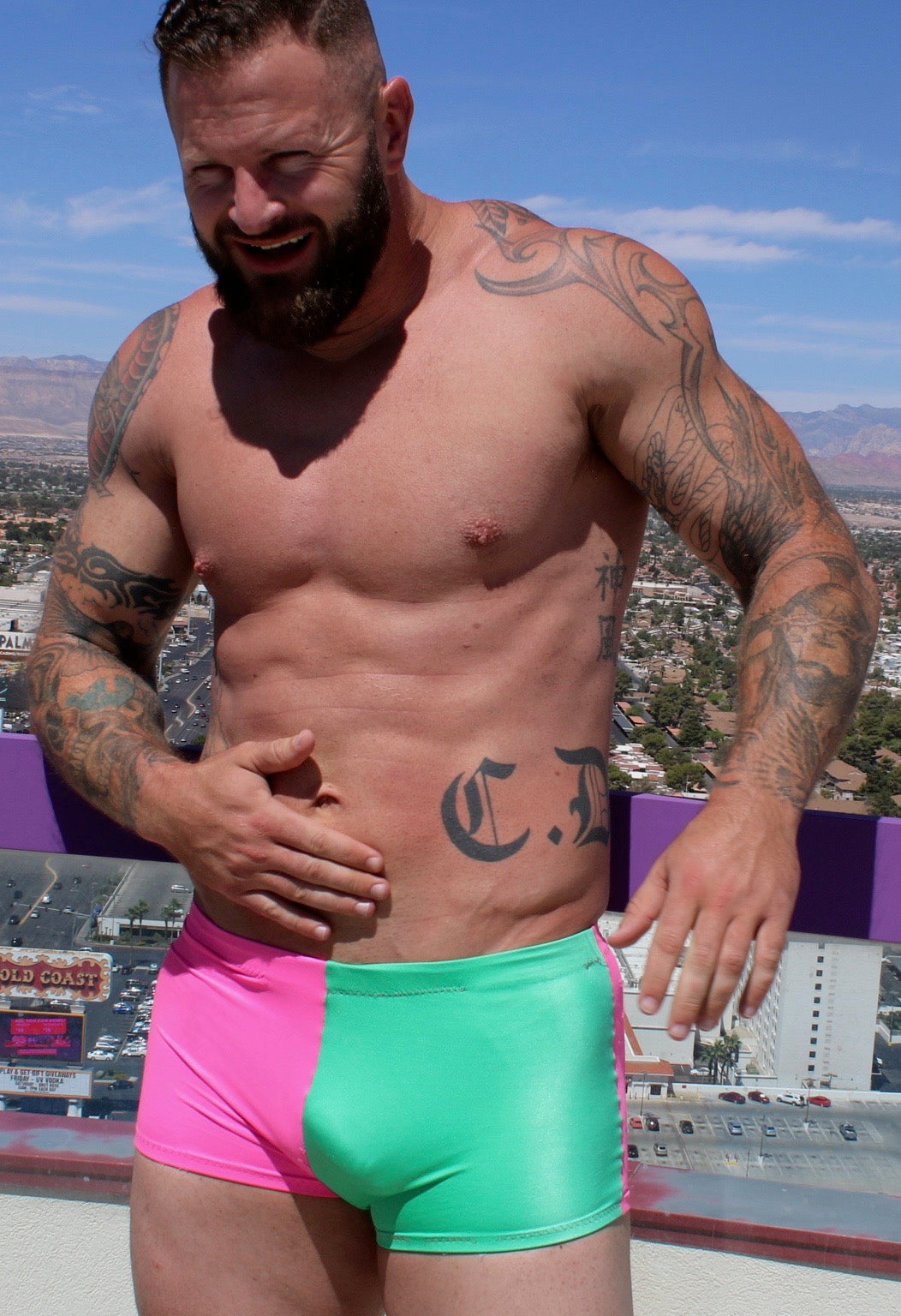 posing muscle worship