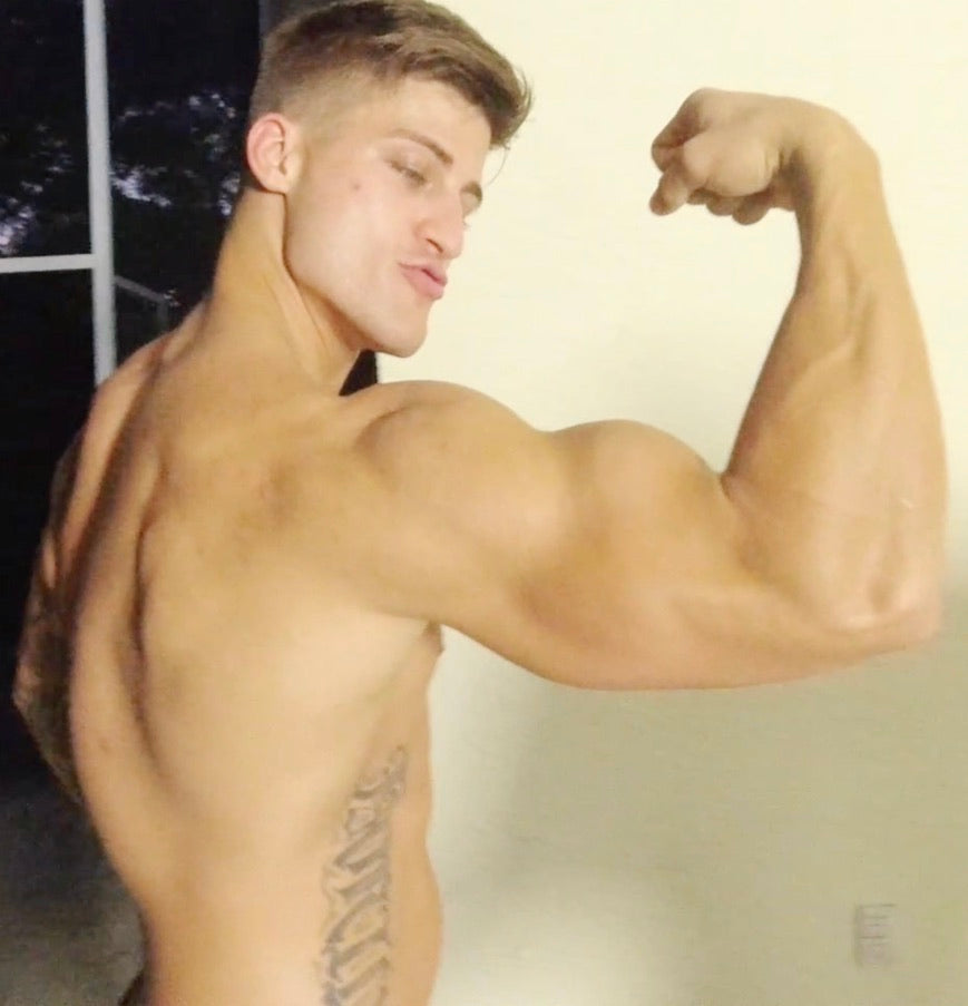 Eagle flexing his biceps