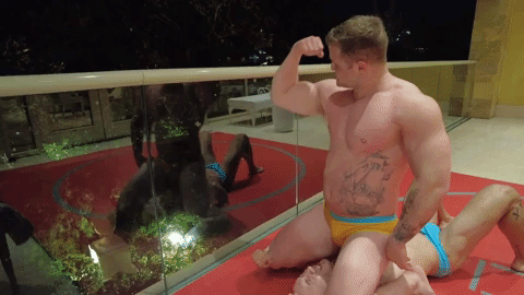 Jarhead college boy sitting on Caesar