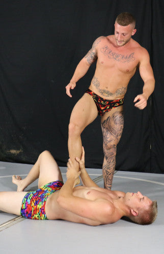 archer griffin flex and pose chest pecs abs arms thighs humiliate