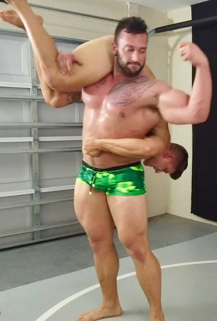 fireman carry bicep flex