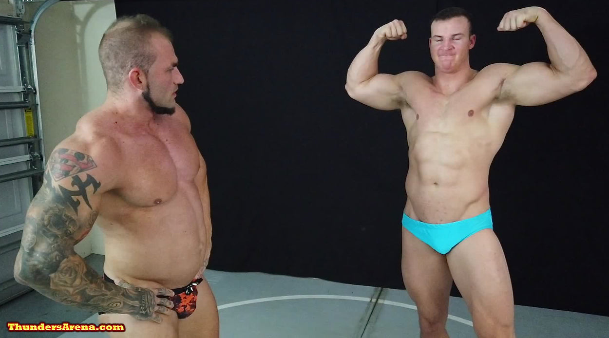 Bull wrestles Kevlar at Thunders Arena Wrestling. 