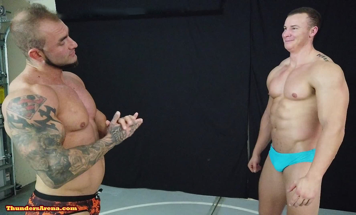 Bull wrestles Kevlar at Thunders Arena Wrestling. 