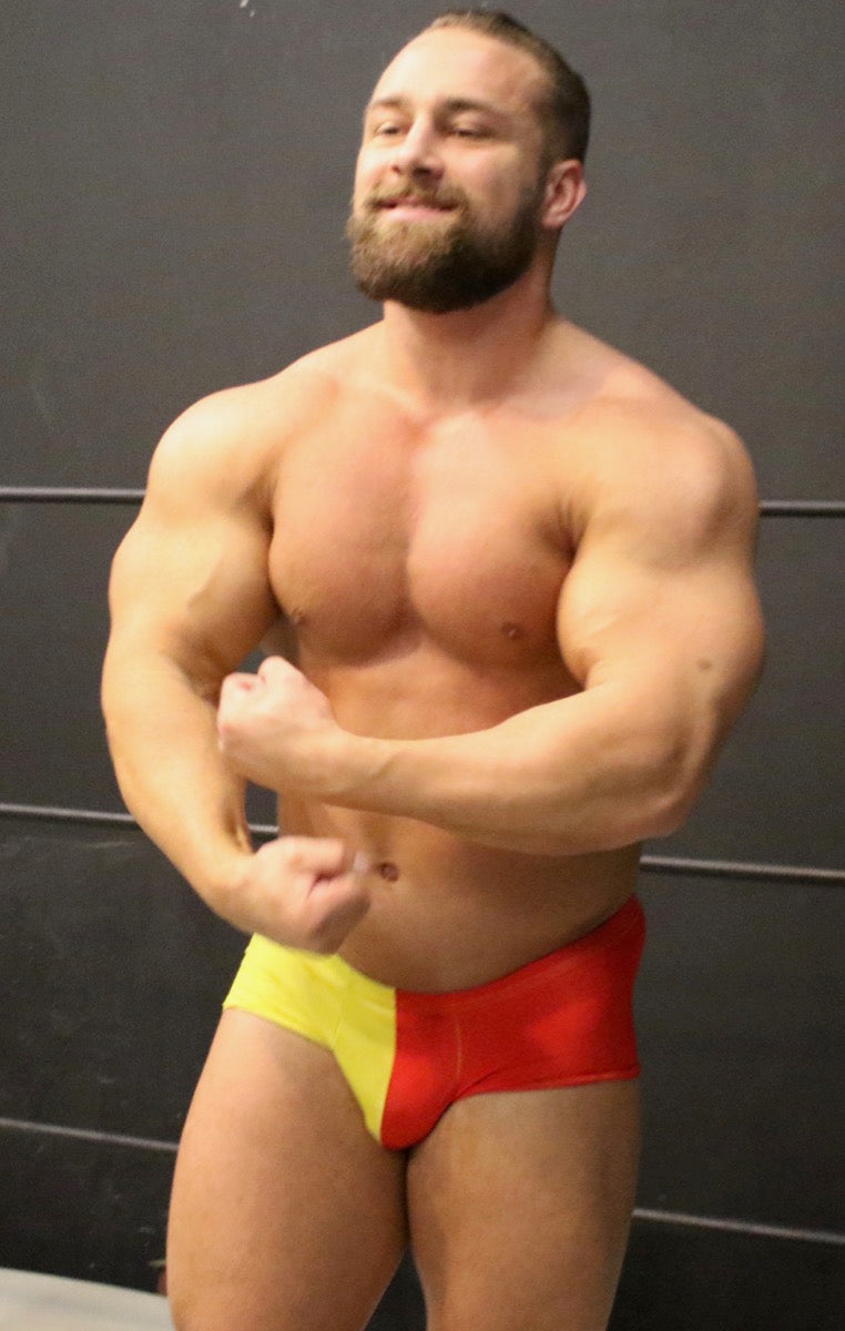 body builder flexing