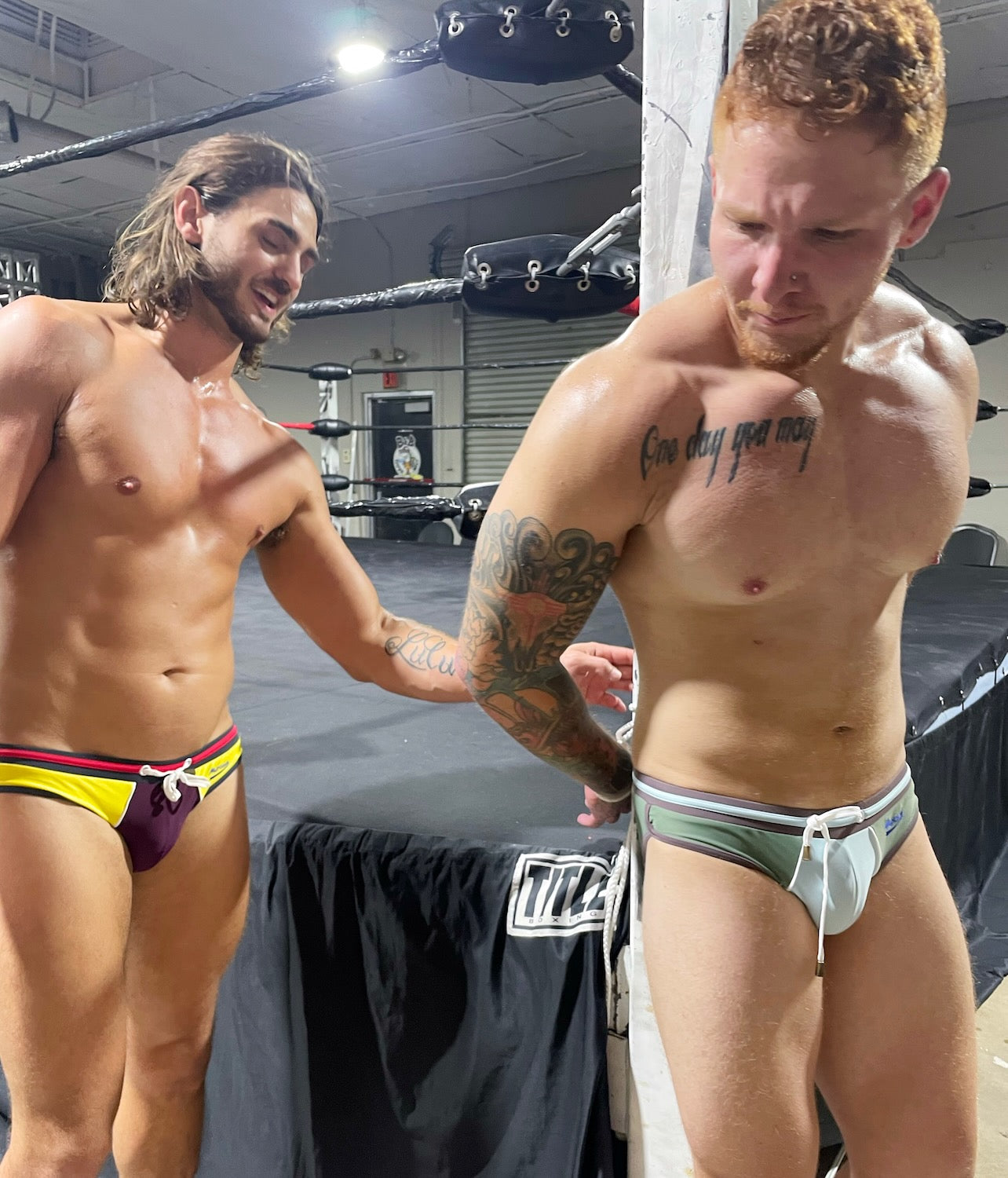 Cesario tied to ring post